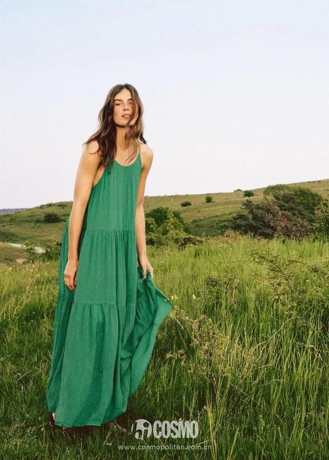 郑素敏这条小绿裙是下一个爆款没错了