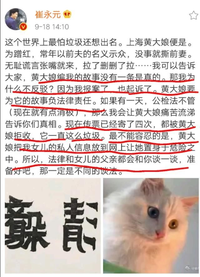 崔永元终于回应黄毅清了：黄大娘编的故事没一条真的！法院见吧
