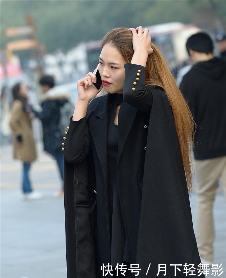  【精致】街拍黑丝黑裙，精致美女，御姐女王范气场超强