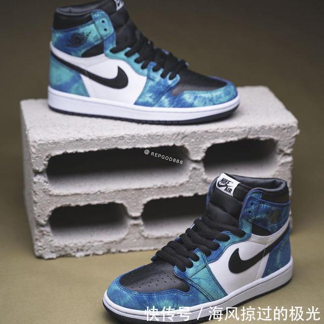 抢先@扎染Air Jordan 1上脚抢先看!神仙颜值,你说香不香