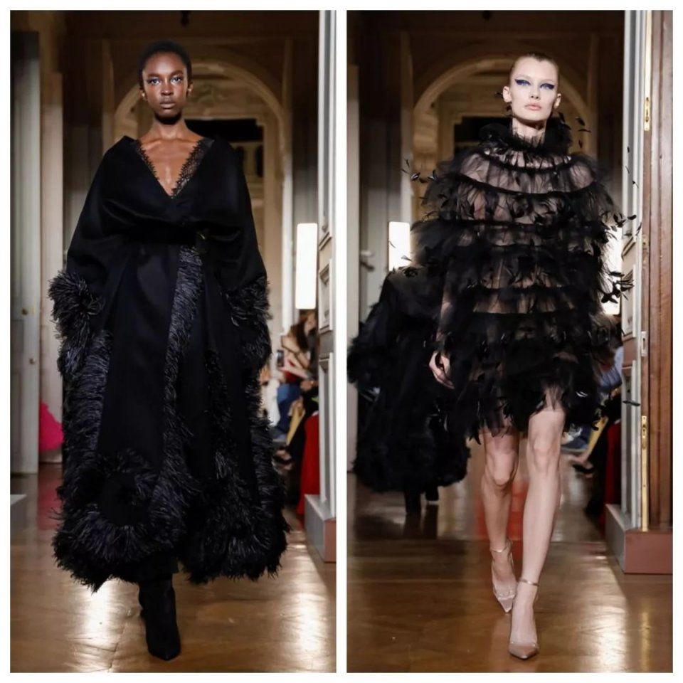 花团包围脸庞，羽毛变成云朵，世界上没有Valentino不敢做的少女