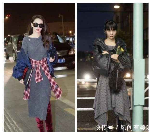  『显瘦』2020年最时髦好看的“王炸组合”，羽绒服＋裙子，保暖显瘦又时尚