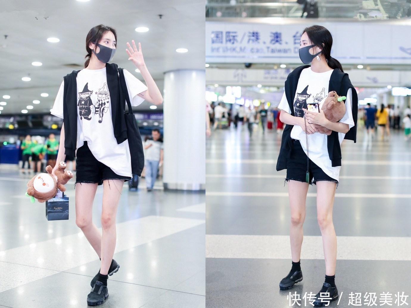 王紫璇这腿也太细了！这么窄的短裤也穿不满，网友：太让人羡慕了