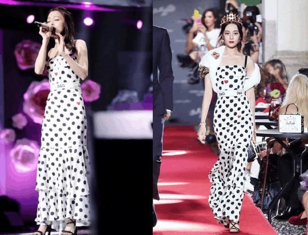 36岁张韶涵撞衫26岁热巴,差距有点大,一个像少女一个似女王