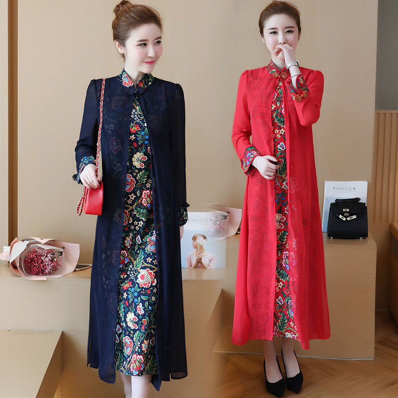 万万没想到!九月旗袍裙如此惊艳!虽小贵，但56岁婆婆穿真叫美