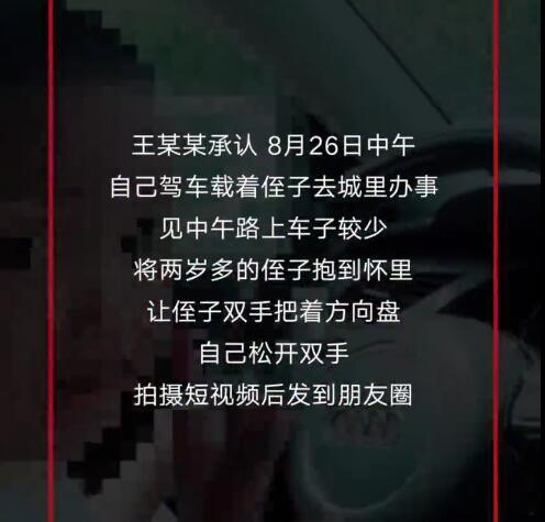 两岁侄子开奥迪,姑姑拍视频发朋友圈炫耀:熊孩子是怎么养成的?