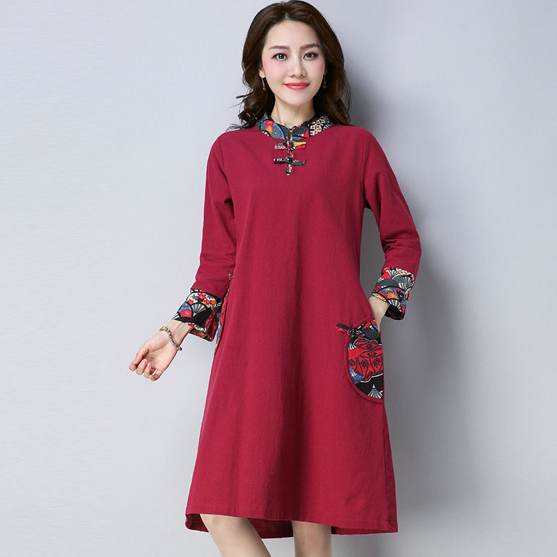 “旗袍”送我都不要，我只喜欢这“棉麻”秋裙，不仅舒适还超迷人