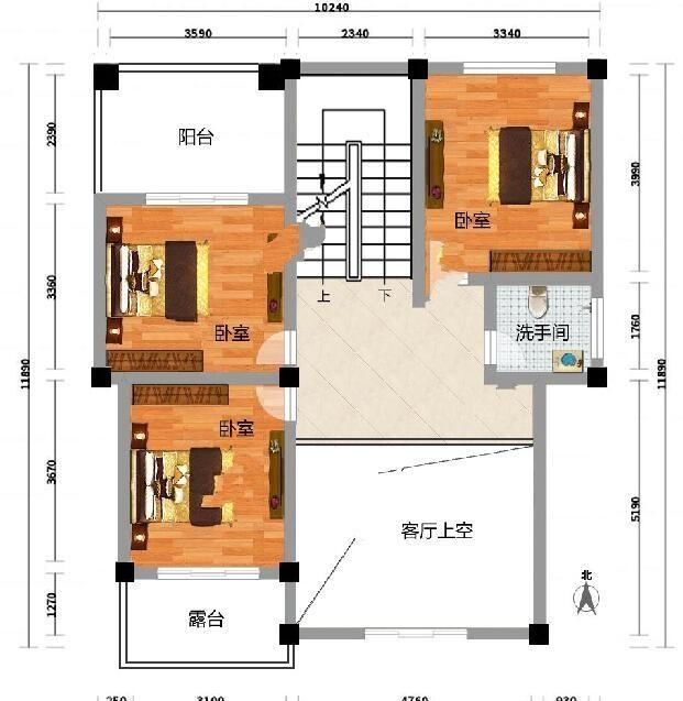  「平面图」面宽10米多的农村三层小别墅，家里建上一栋也挺气派