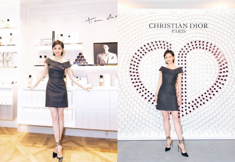 王子文穿黑色连衣裙优雅动人，暴露了一双大长腿，身高不止155