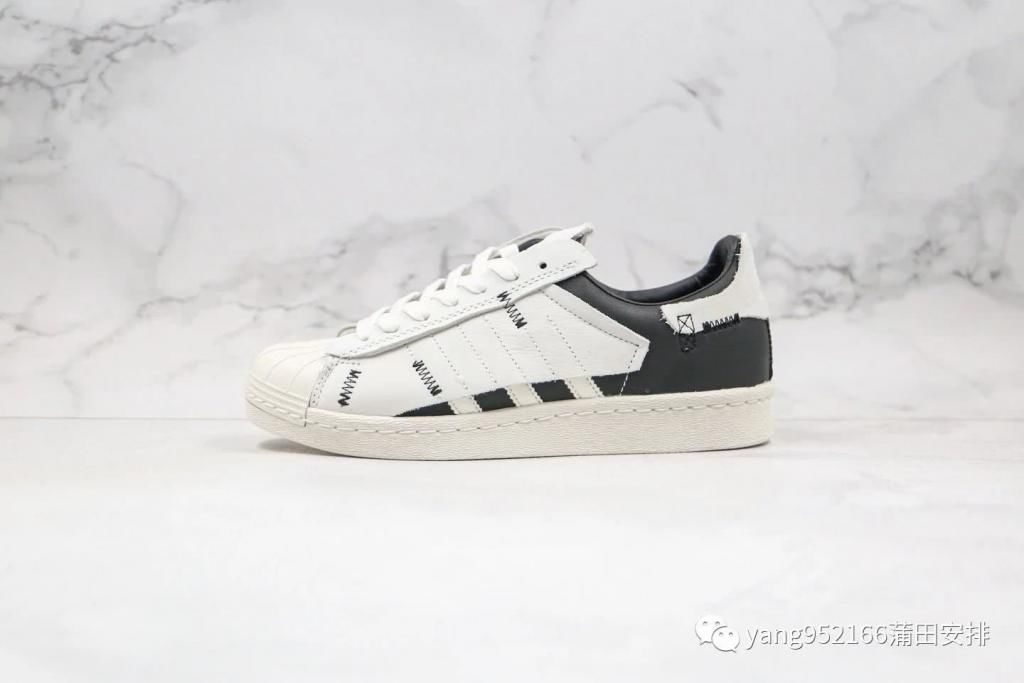  阿迪达斯@阿迪达斯Adidas三叶草贝壳头解构黑白灰色