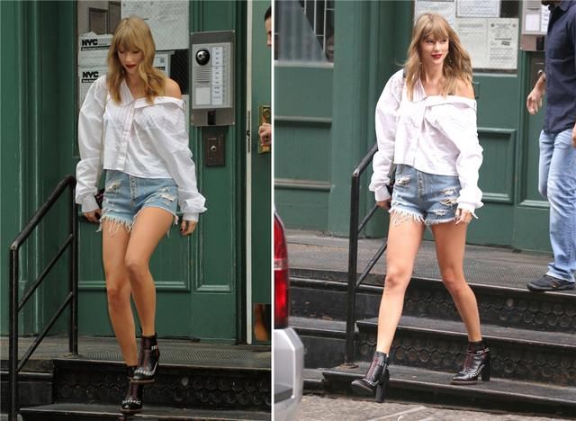 霉霉摆脱幸福胖瘦身成功，印花连衣裙搭配过膝长靴任性出街