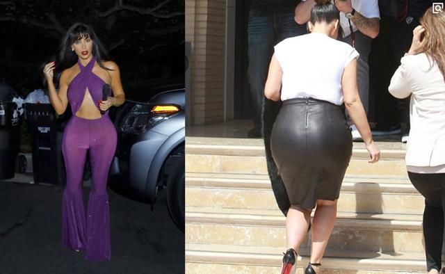 名媛金卡戴珊紧身裤秀蜂腰,网友:裤子要撑破了,身材比例好别扭