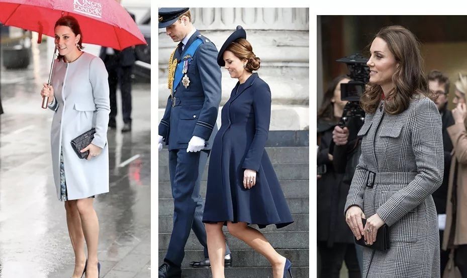 凯特王妃马上就要生，从小腹平坦到大腹便便，王妃的穿衣太经典