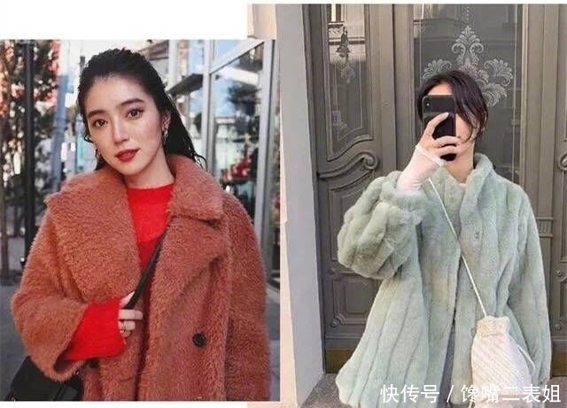  毛绒：今冬流行毛绒外套，时尚保暖，打破单一穿搭模式
