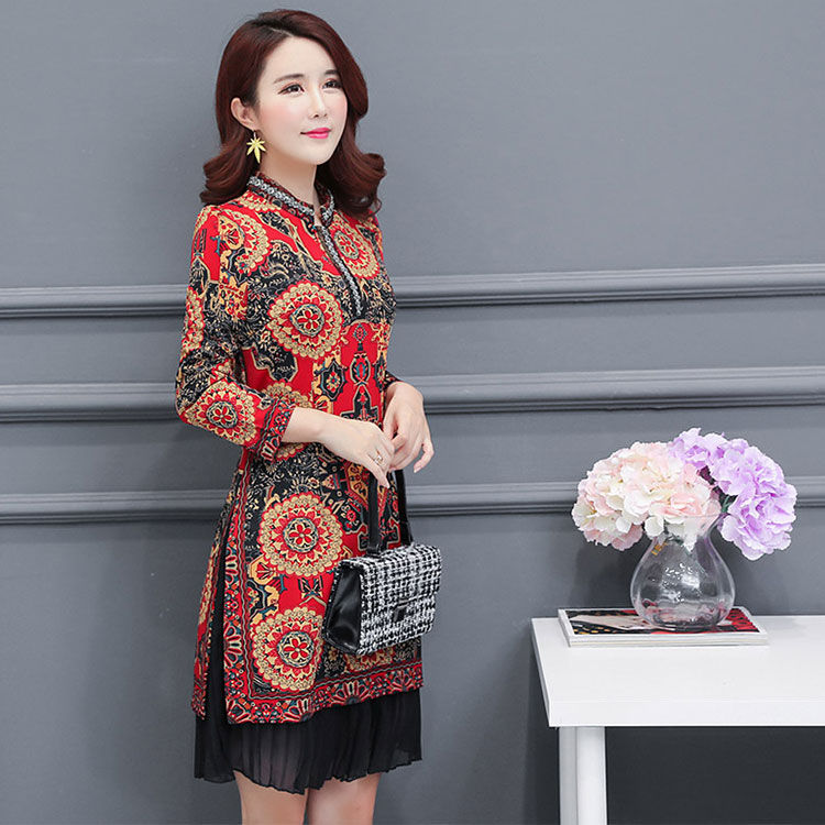 万万没想到!九月旗袍裙如此惊艳!虽小贵，但56岁婆婆穿真叫美