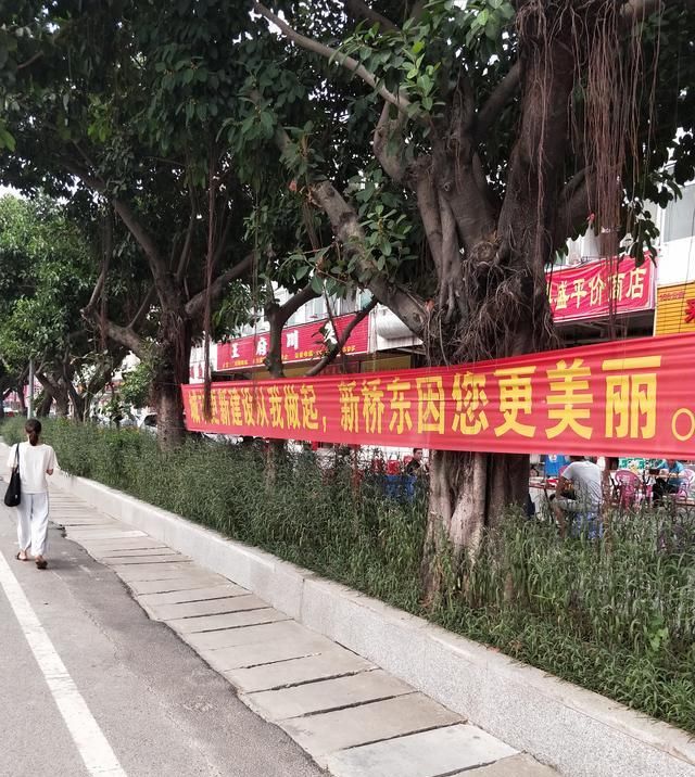 深圳沙井某工业城拆迁，挂满横幅喷上拆字，唯留宗祠或许这是文化