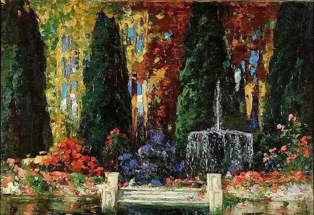 一组浓浓英伦风情的风景油画