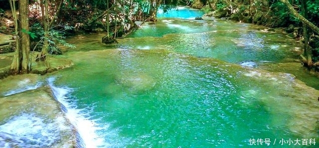 泰国7层瀑布，九寨沟一样美的泳池瀑布