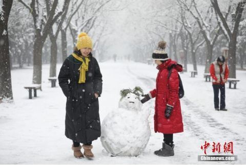 北京迎来今冬第二场雪 天坛雪景美不胜收