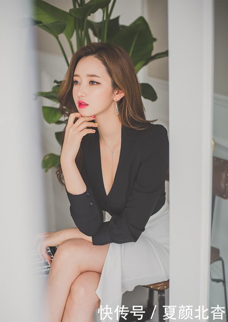 『感觉』李妍静-职场白领风V领薄纱衣裙鉴赏