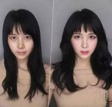 女大学生化妆前后对比, 图一已经跪了, 图五堪比换头