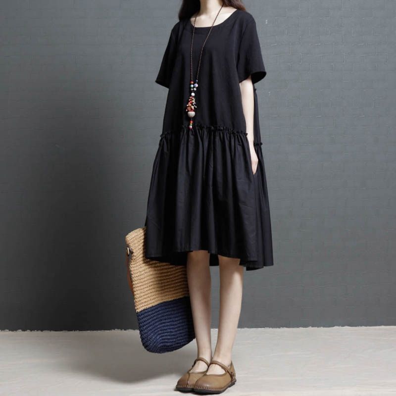 高高瘦瘦感觉是穿出来的，不信瞧瞧下图的亚麻裙，是不是很美