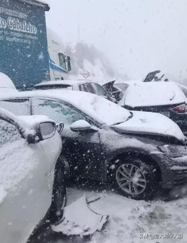 天灾！西班牙突降冰雹大雪，A1公路中断已发生重大车祸！