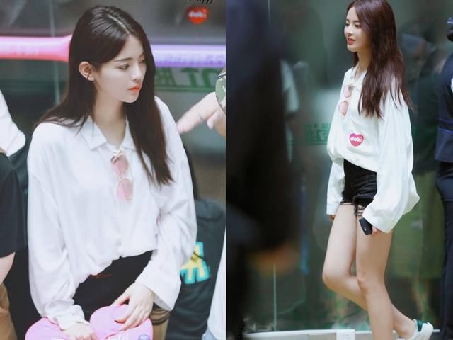 本以为张予曦已经够大胆，热裤都挑破的穿，结果杨超越更会玩！