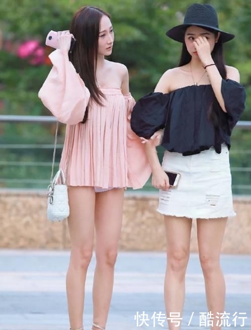  无限：“一字肩女神”清凉时尚的小姐姐，将身材比例无限放大