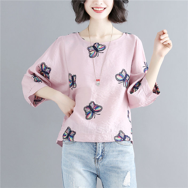 有一种清凉叫:“天然棉麻衫”配萝卜裤穿很舒适，美的独一无二