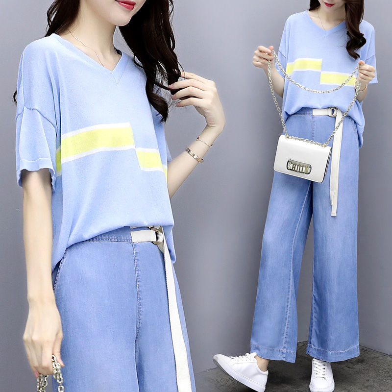 T恤搭牛仔裤太普通，这样的套装气质出众，让你美的没道理