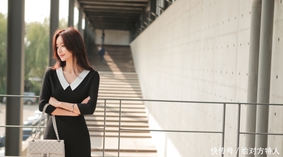 少女|孙允珠:彼得潘轻熟少女黑白撞色衣裙