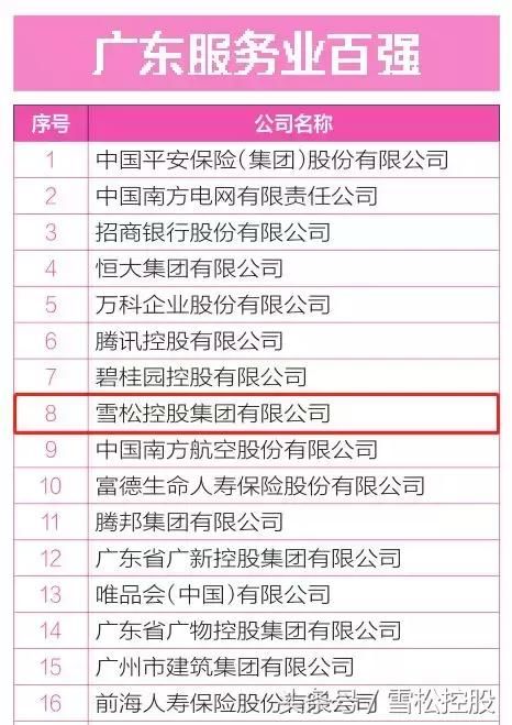 广东企业500强发布，雪松控股位列第13位