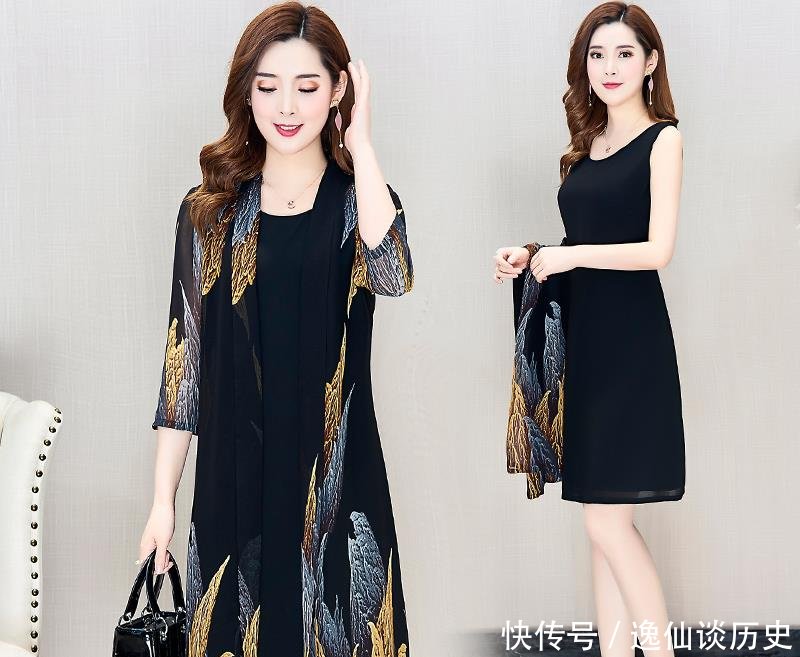  #轻松#新出的连衣裙两件套很时髦好看，高贵优雅，轻松展现女人魅力