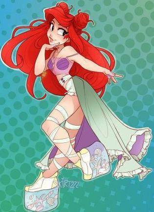 迪士尼公主现代叛逆风，小美人鱼踩高跷，木兰终于充了一次钱？