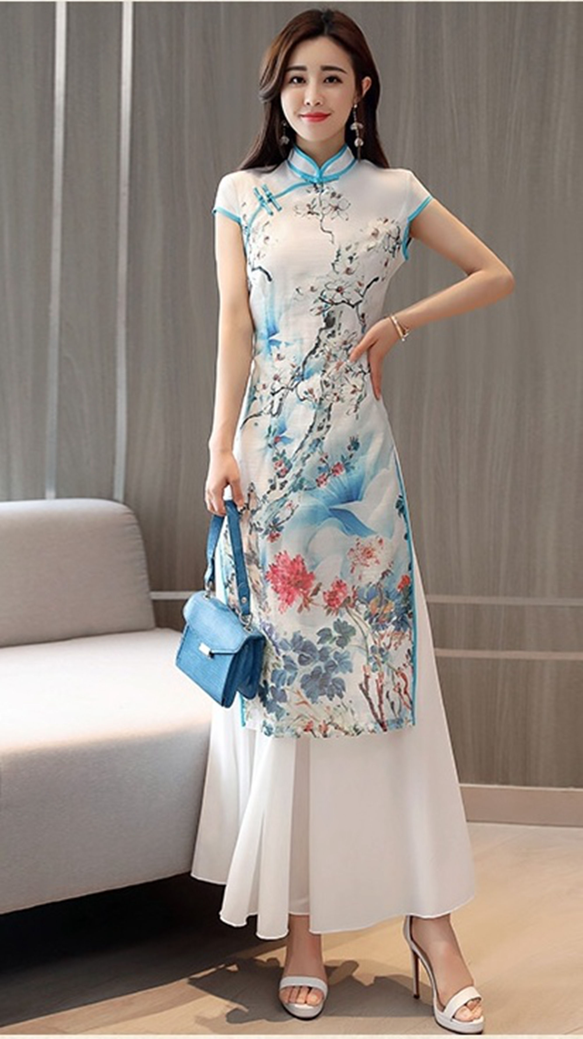 旗袍太紧绷，这款改良旗袍连衣裙，有旗袍气质，又不失现代时髦感