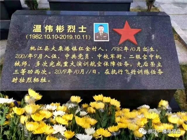  【解放军】解放军某部飞行员温伟彬执行飞行训练任务时牺牲，年
