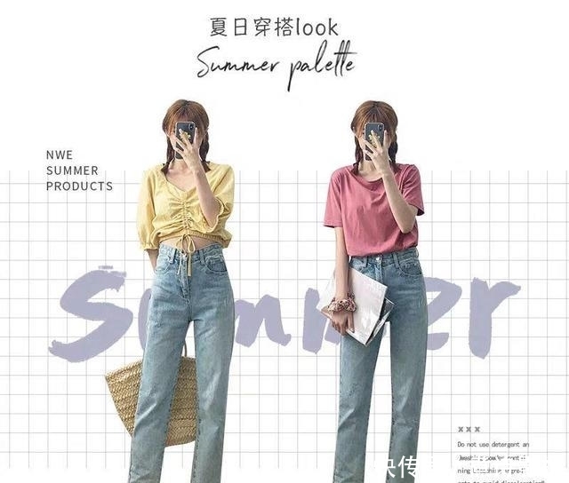  『红色T恤』初夏T恤搭牛仔裤别老穿，太俗！学下这些搭配，时尚清爽好看