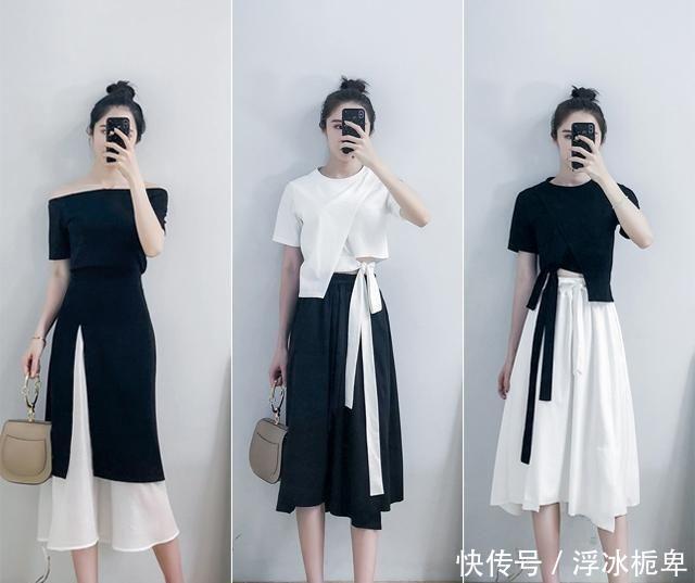  春季■见惯春季穿得五颜六色的，穿着经典的“黑白配”，也清丽养眼！