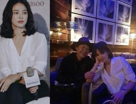 宋慧乔微卷的内扣短发,搭配一身清新典雅的粉色连衣裙,看起来整个