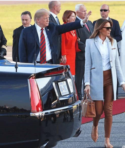 特朗普与第一夫人:梅拉尼娅穿平底鞋也挡不住超模气场，惊艳四座