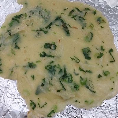  鸡蛋：白萝卜菜心鸡蛋煎饼