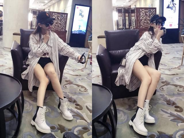 戚薇为显腿长真拼！短裤穿成“三角区”坐下来的瞬间好尴尬！