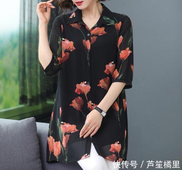 【优雅】母亲节快到了,快给腰粗的老妈备件“裙摆衫”,显瘦又时髦,体面