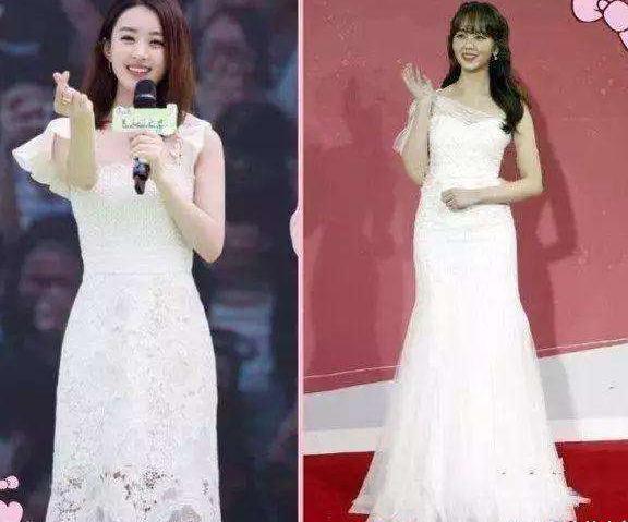 赵丽颖与韩国女星撞衫, 网友直呼真假脸一目了然!