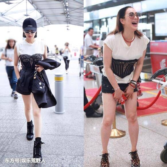 钟丽缇与宋茜“撞衫”，网友:气质相差也太大了