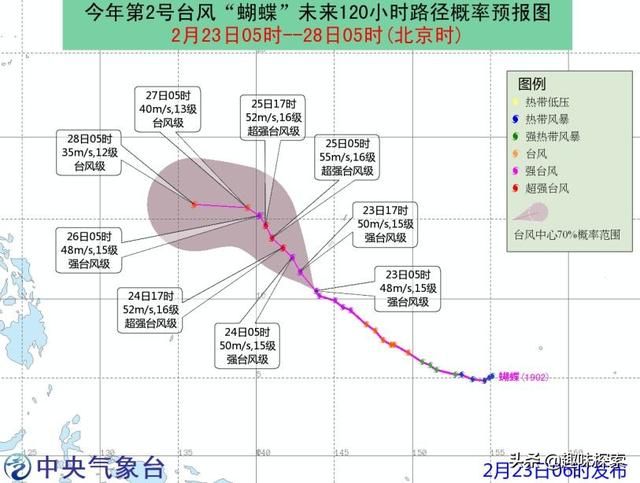 强台风“蝴蝶”风力达15级，势不可挡，今天有望成16级超强台风