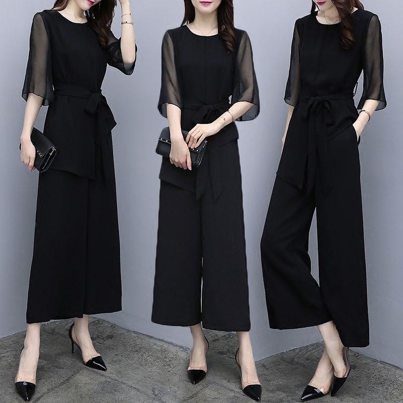 立秋后，小个子女人多穿这样的阔腿裤套装，丰满有魅力，美爆