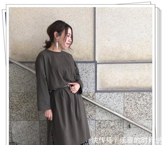  针织连衣@军绿色连衣裙完全不挑人！24种日系穿搭示范，放心享受春季时尚感