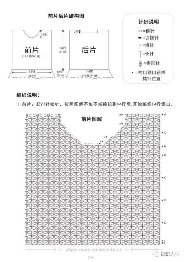  #宝宝#粉莲：喵夫人家新夏至宝宝荷叶边灯笼袖套头衫（有编织图解）